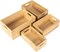 Set of 4 Bamboo Wooden Storage Bins with Handles – Nesting Natural Wood Storage Crates for Organizing Shelves, Closets & Cabinets, Handmade Open Storage Containers for Home Decor
